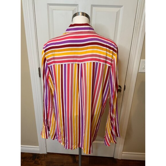 Tularosa Rainbow Striped Long Sleeve Button-Up Shirt, Size S - Picture 4 of 5
